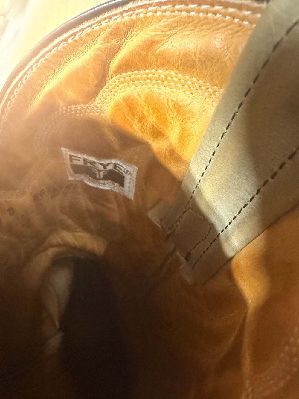 Frye Women's Tan Leather Western Cowboy Boots - Picture 8 of 9